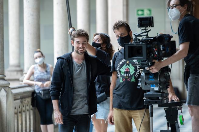 Un momento del rodaje en la Universidad de Barcelona. Foto: Movistar+