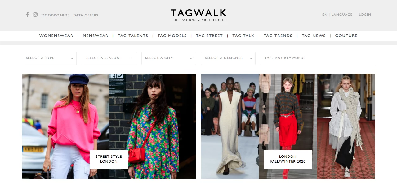 Tagwalk, tu buscador de moda